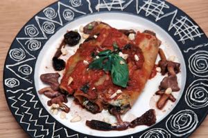 Fusion Mushrooms with Spinach Cannelloni