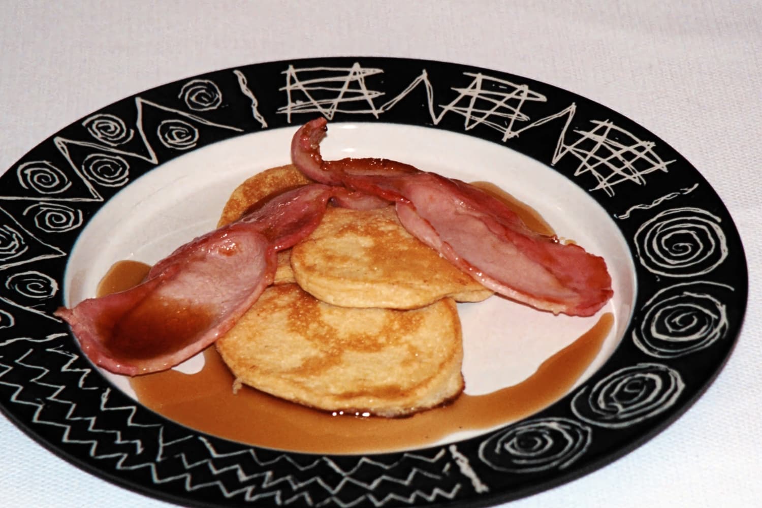 Potato Pancakes with Bacon and Maple Syrup