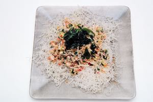 Thai Crab Salad on a bed of Crispy Noodles