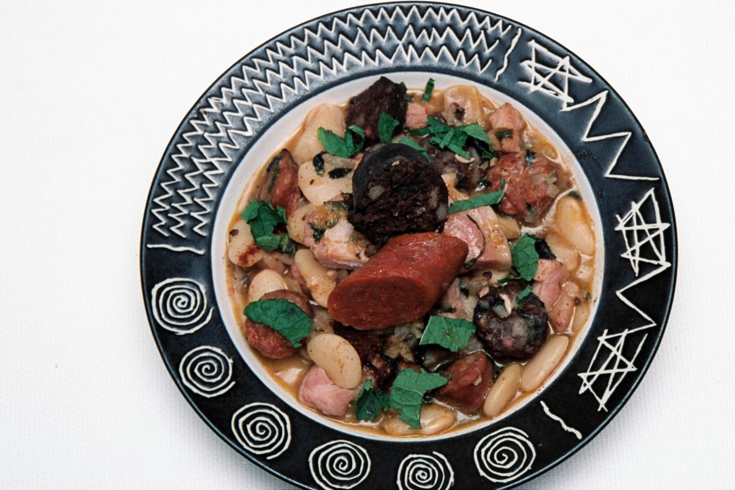 Spanish Sausage and Bean Stew with Fresh Mint
