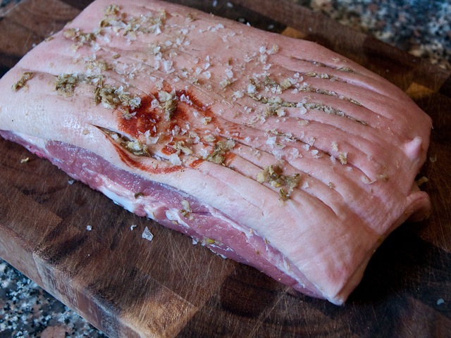 The Belly Pork prepared with the Spice Rub