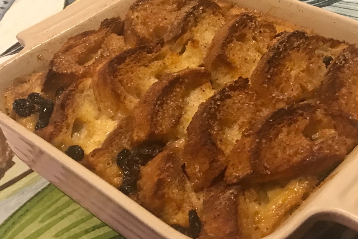 Bread and Butter Pudding, ready to serve.